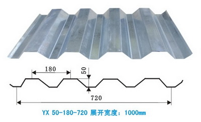 楼面钢承板YX50-180-720型