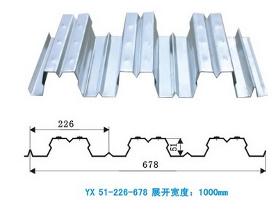 楼面钢承板YX51-226-678型_覆膜钢板，防腐檩条,防腐C型钢,C型钢加工,Z 